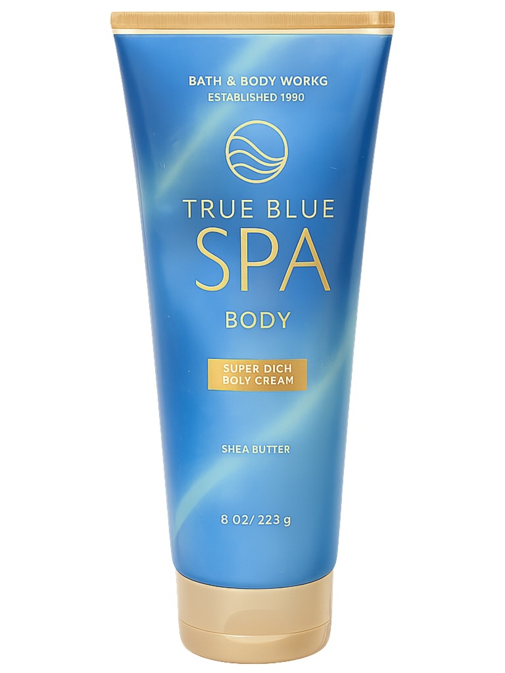 Bath & Body Works True Blue Spa Body Cream - Blue & Gold